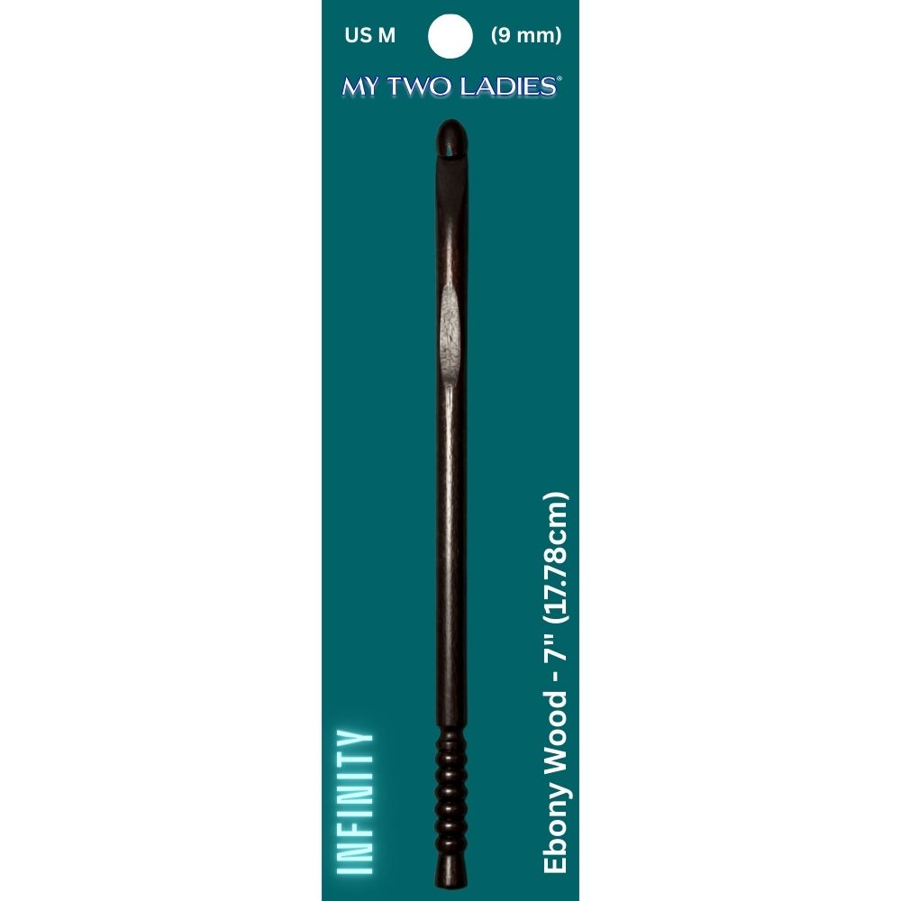 Infinity | Crochet Hook | Ebony | w/thumb print | 12 Sizes
