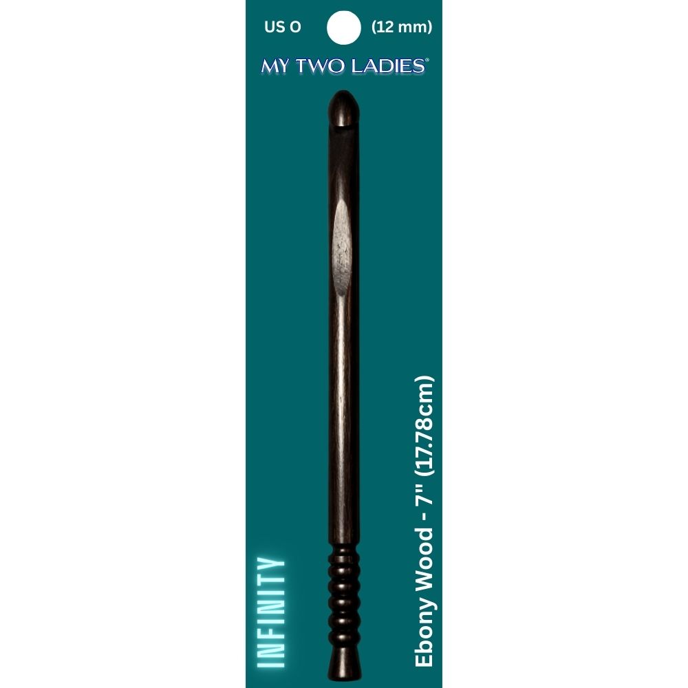 Infinity | Crochet Hook | Ebony | w/thumb print | 12 Sizes