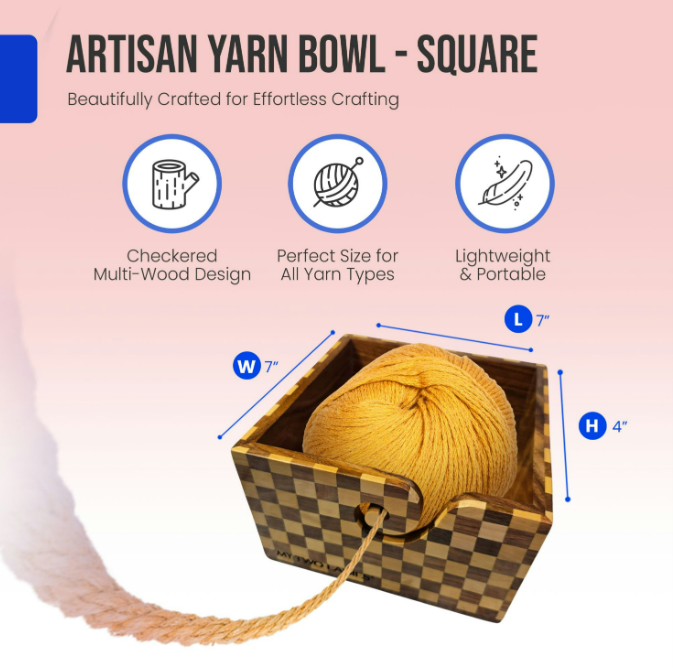 Artisan Yarn Bowl | Square