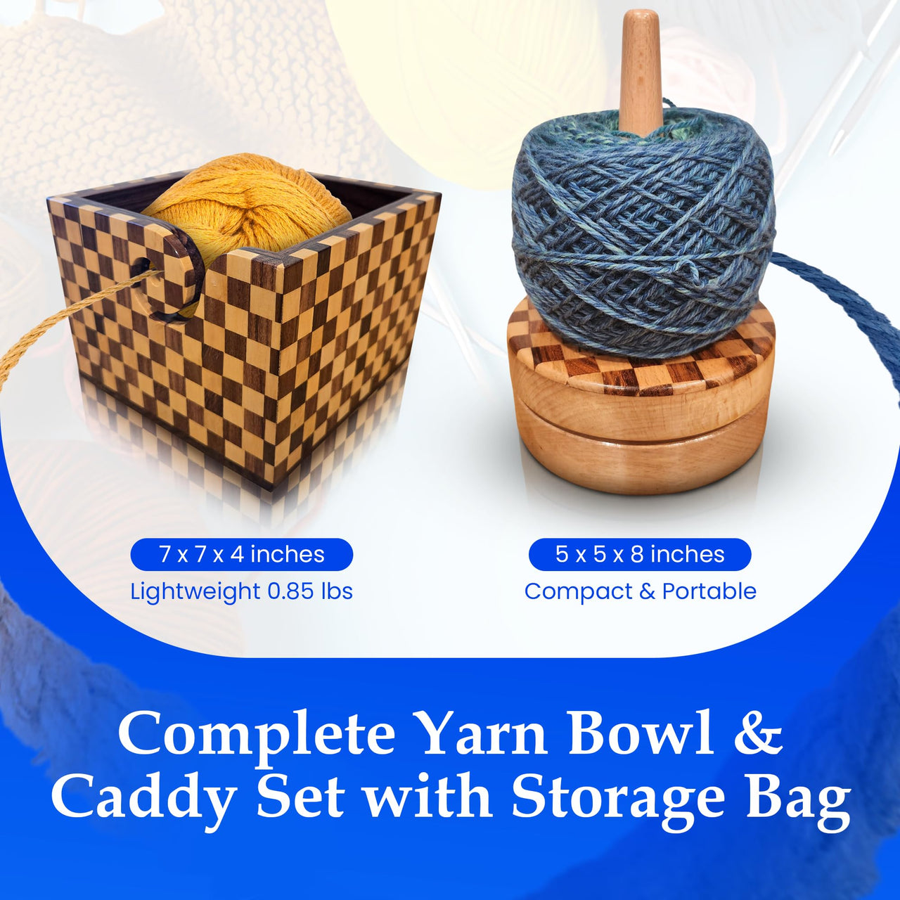 Artisan Yarn Caddy & Square Bowl Set