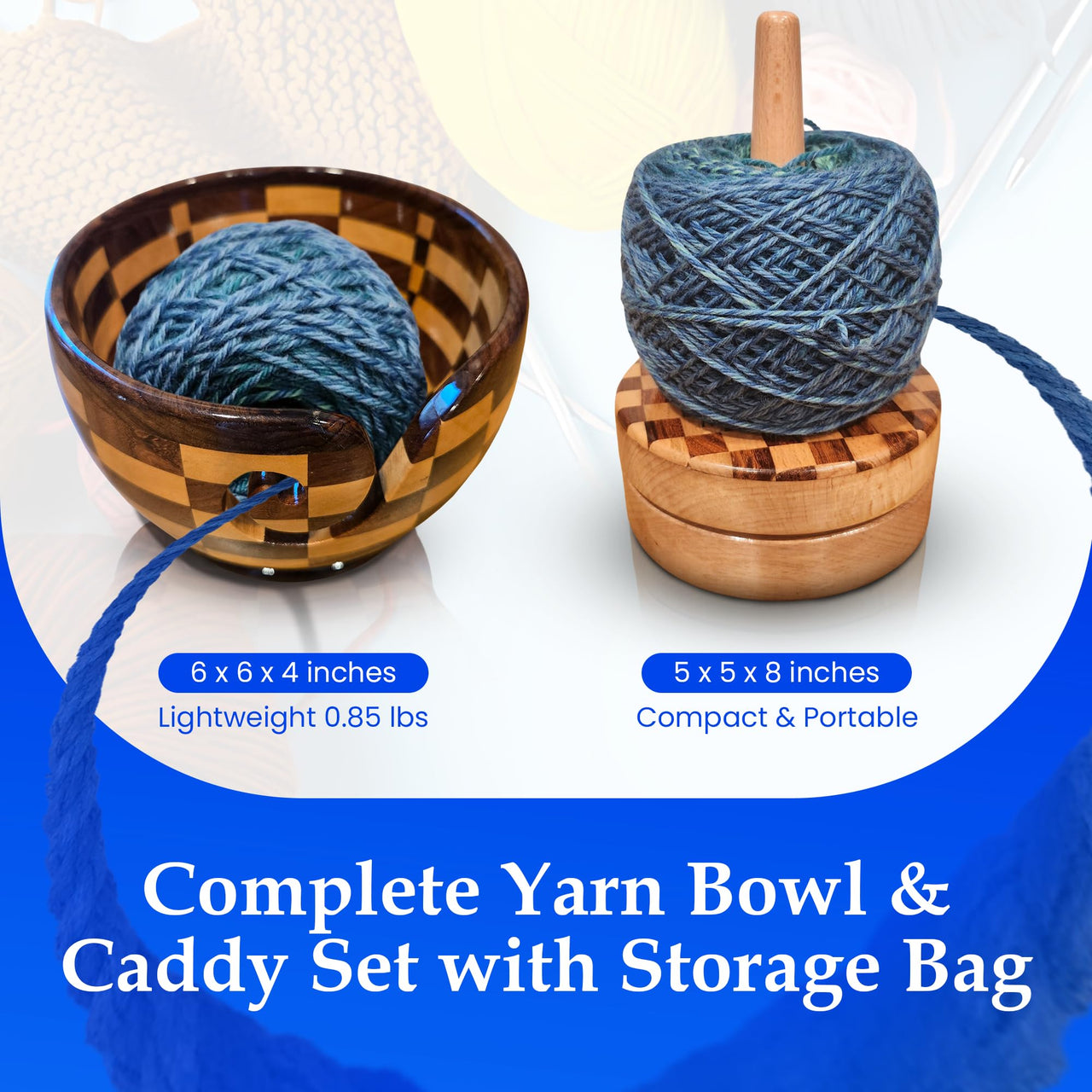 Artisan Yarn Caddy & Round Bowl Set