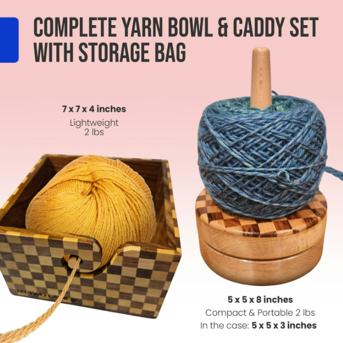 Artisan Yarn Caddy & Square Bowl Set