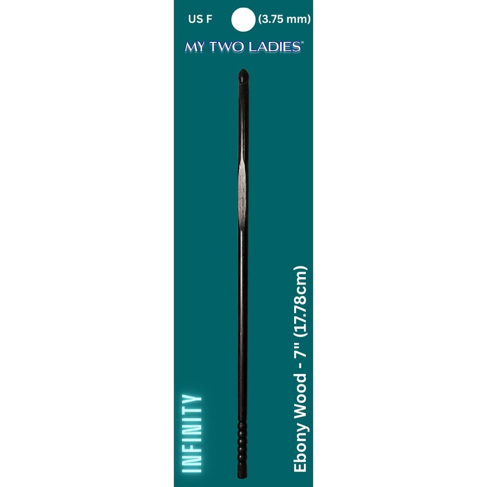 Infinity | Crochet Hook | Ebony | w/thumb print | 12 Sizes