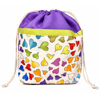 Thumbnail for Stylish 9 Pocket Drawstring Project Bag | Happy Hearts