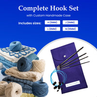 Thumbnail for Tunisian Adjustable Crochet Hook Set | 4 SIZES | H, J, L, N | w/custom felt case