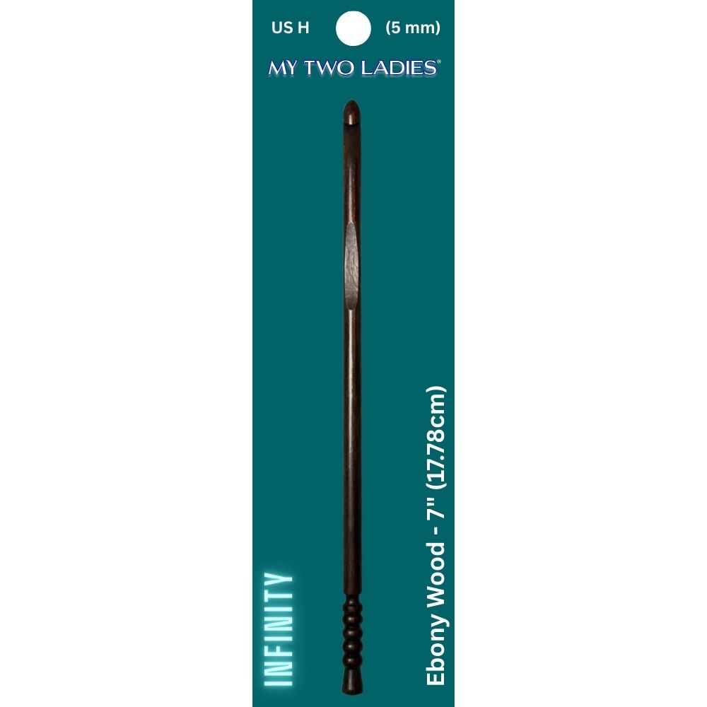 Infinity | Crochet Hook | Ebony | w/thumb print | 12 Sizes