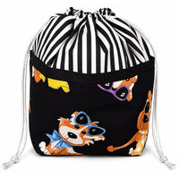Thumbnail for Stylish 9 Pocket Drawstring Project Bag | Zebra Cool Dogs
