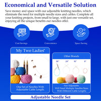 Thumbnail for Ultimate Blue Silk Adjustable Knitting Needle System Collection | 14 needles w/custom case