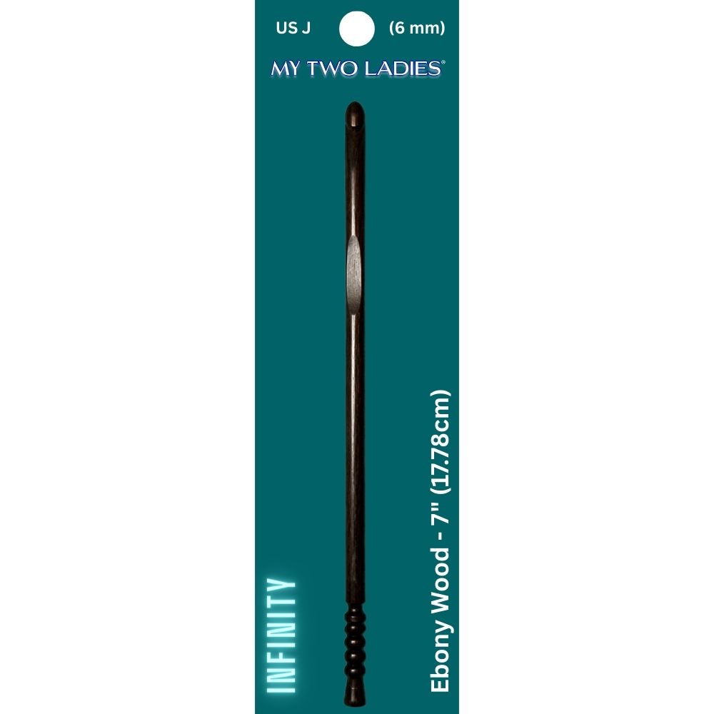 Infinity | Crochet Hook | Ebony | w/thumb print | 12 Sizes
