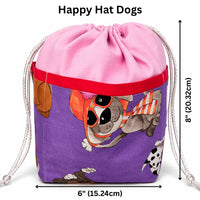 Thumbnail for Stylish 9 Pocket Drawstring Project Bag | Happy Hat Dogs