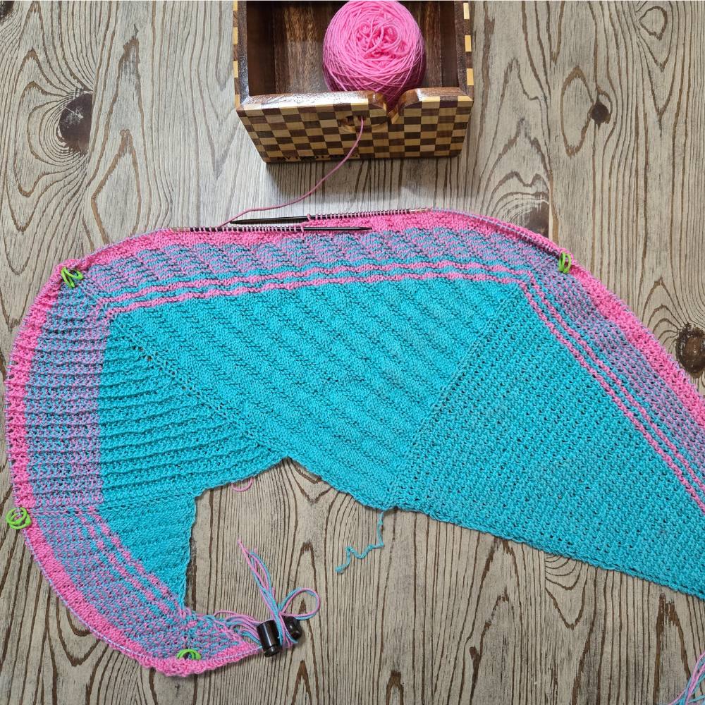 Blue Silk | Big Blanket Set | Adjustable Knitting Needles | 4 Sizes | US13, US15, US17, US19 | w/custom case