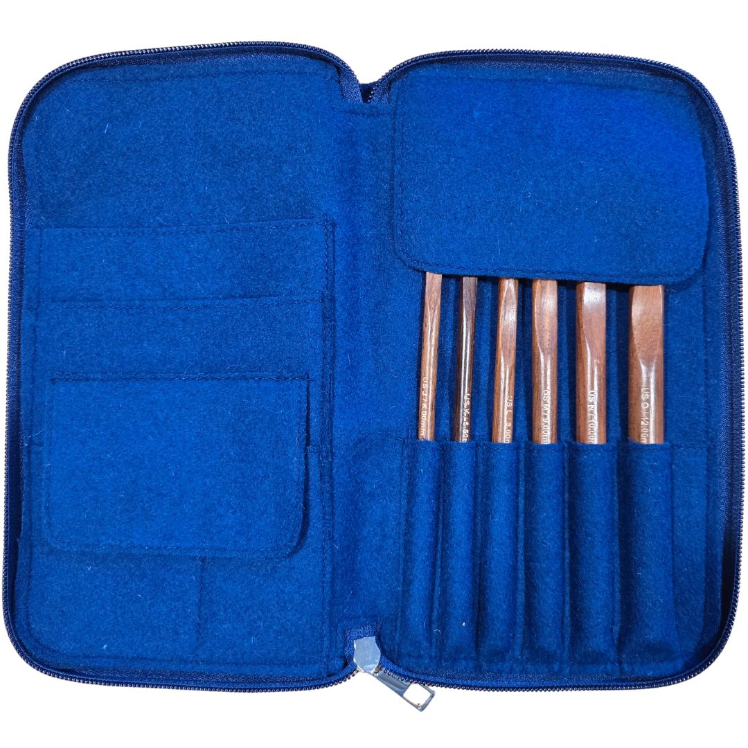 Crochet Hook Set | Rosewood | Sizes J, K, L, M, N, O | w/custom case