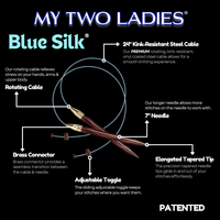 Thumbnail for Blue Silk | Duo Set | Adjustable Knitting Needles | w/Case