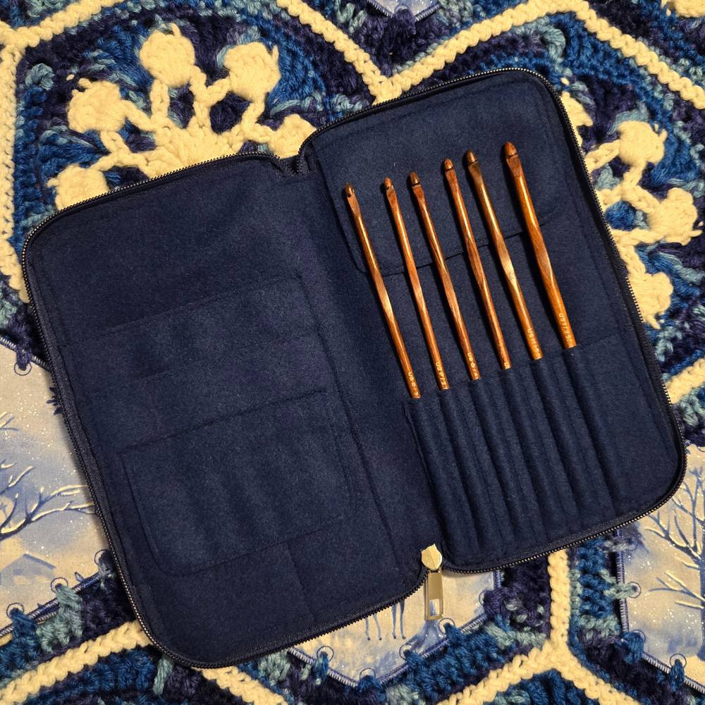Crochet Hook Set | Rosewood | Sizes E, F, G, 7, H, I | w/custom case