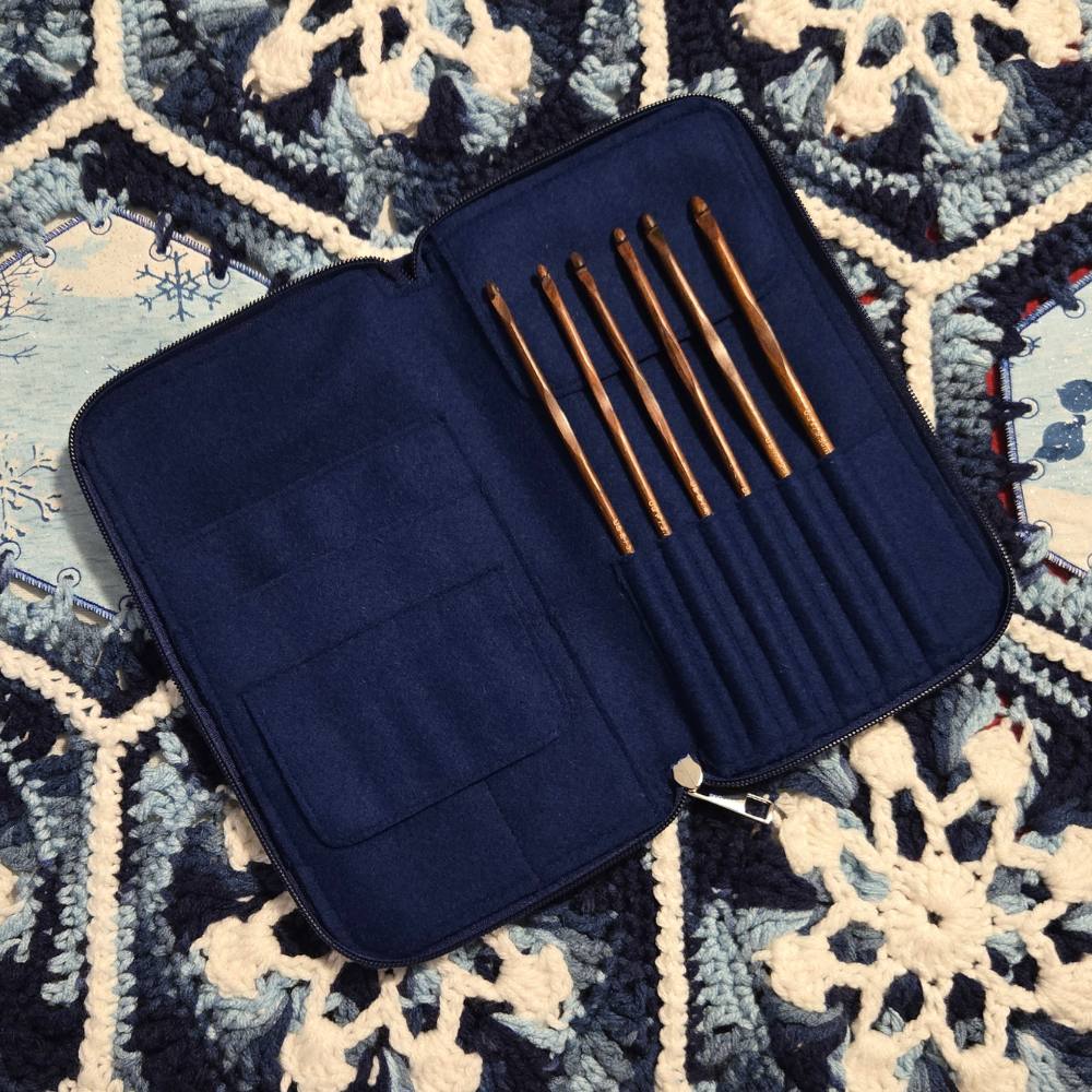 Crochet Hook Set | Rosewood | Sizes E, F, G, 7, H, I | w/custom case