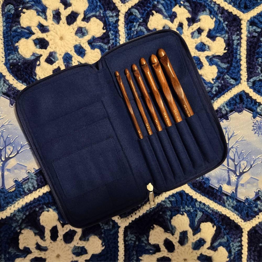 Crochet Hook Set | Rosewood | Sizes J, K, L, M, N, O | w/custom case