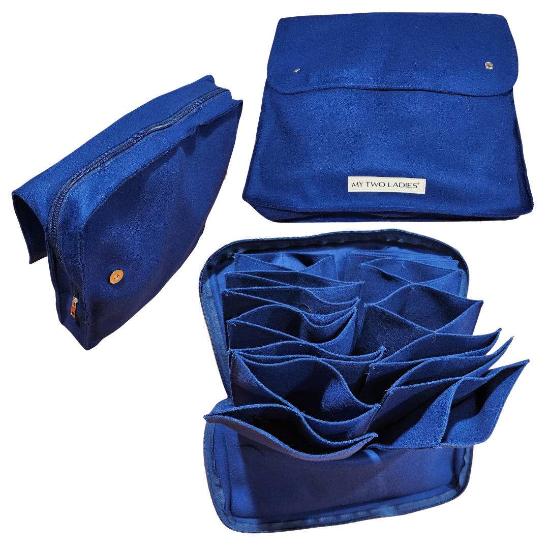 Ultimate Blue Silk Adjustable Knitting Needle System Collection | 14 needles w/custom case