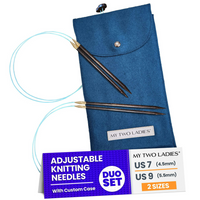 Thumbnail for Blue Silk | Duo Set | Adjustable Knitting Needles | w/custom case