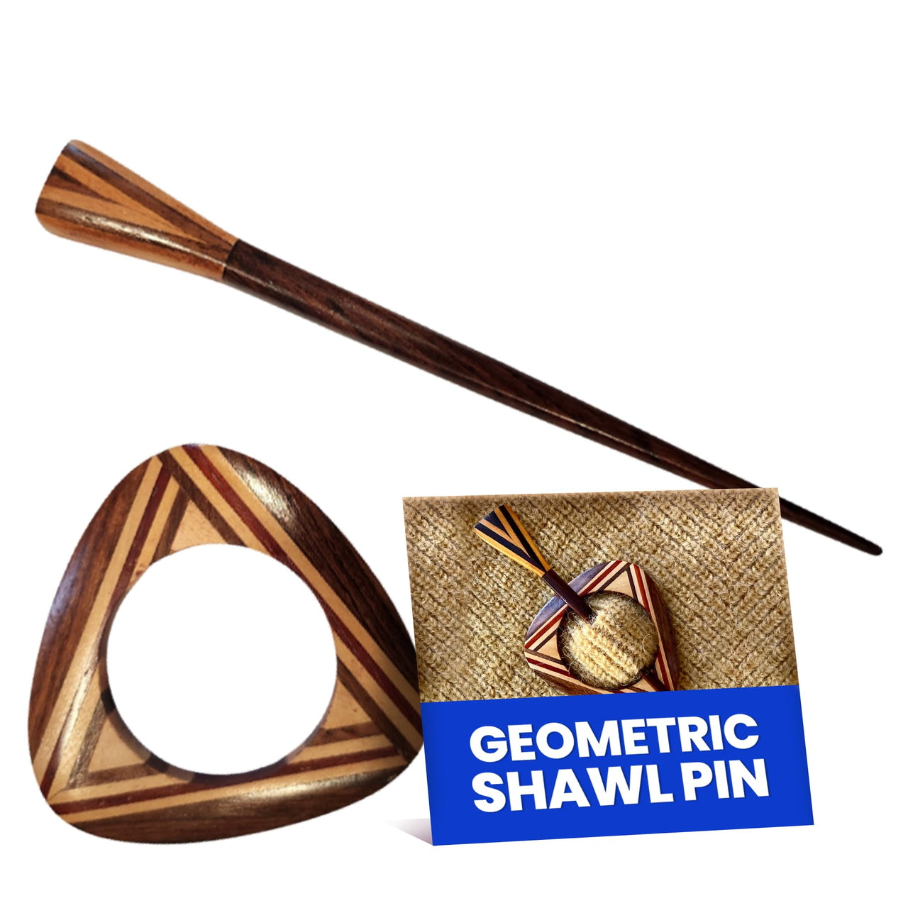 Geometric Shawl Pin w/stick