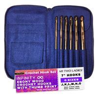 Thumbnail for Infinity | Crochet Hook Set | Ebony | Sizes J, K, L, M, N, O | w/custom case