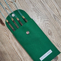 Thumbnail for Blue Silk | Fine-Medium Set |  Adjustable Knitting Needles  | 4 Sizes | US5, US6, US7, US8 | w/custom case