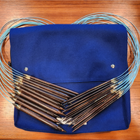 Thumbnail for Ultimate Blue Silk Adjustable Knitting Needle System Collection | 14 needles w/custom case